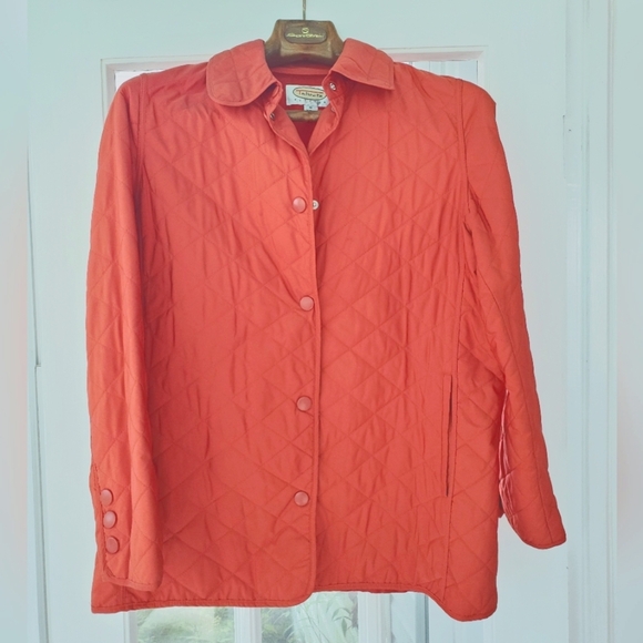 Talbots Quilted Jacket. Orange. Size MED PETITE - Picture 1 of 9